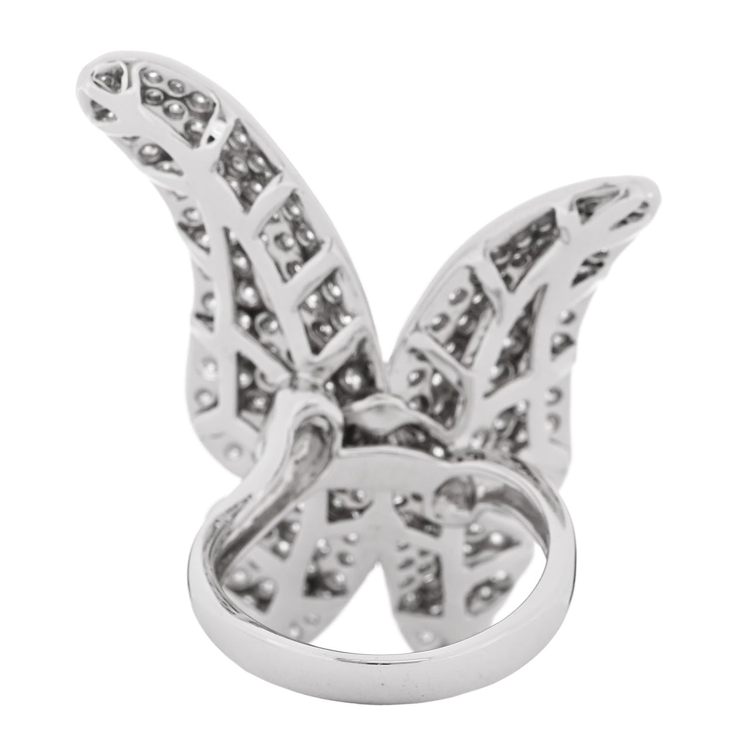 Parker & West by FASHIONPHILE 18K White Gold Diamond 3.25ctw Butterfly Ring 54 7 4 of 9