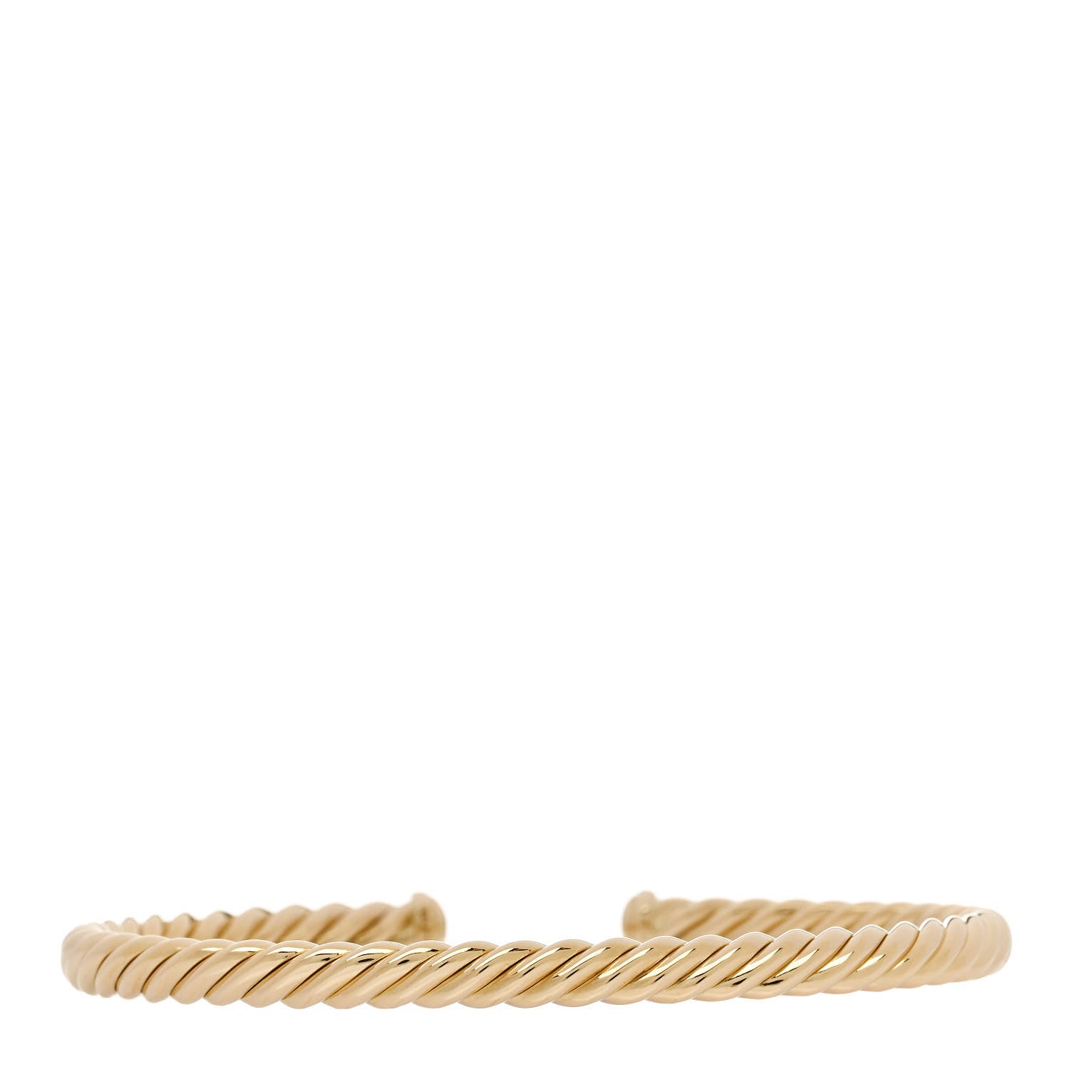 David Yurman 18K Yellow Gold 4mm Cablespira Bracelet 2 of 4