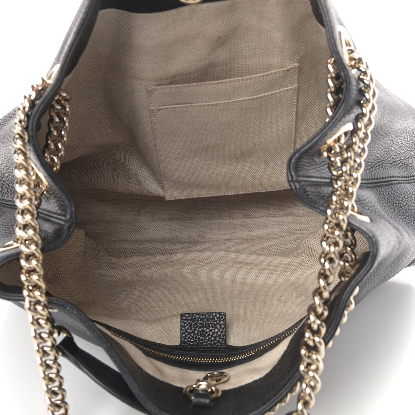 Pebbled Calfskin Medium Soho Chain Shoulder Bag Black