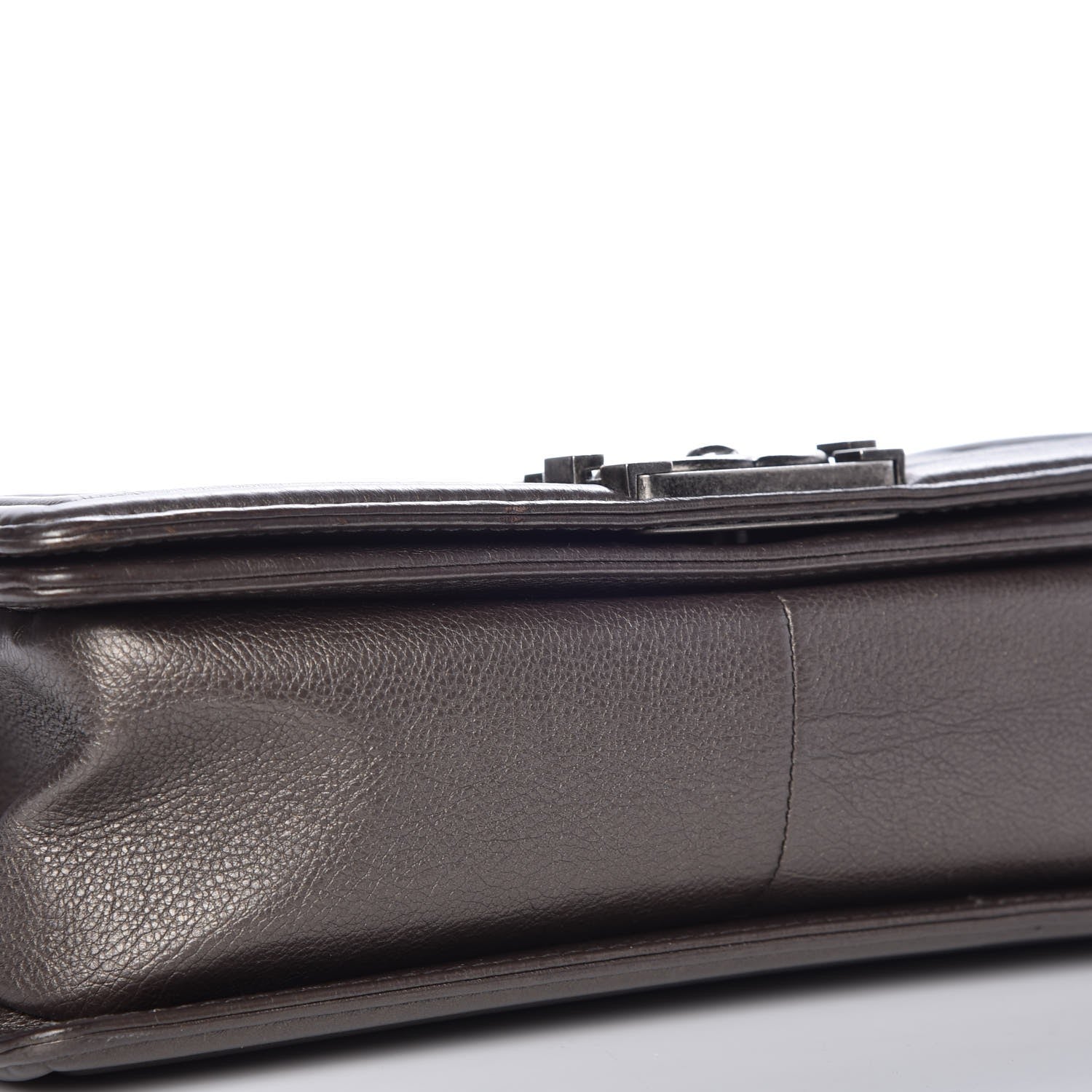 Chanel Metallic Calfskin Quilted Medium Boy Flap Dark Silver 8 of 8