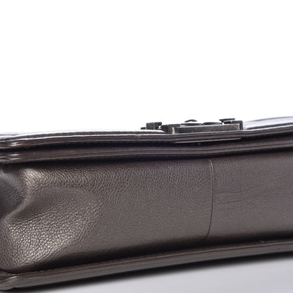 Chanel Metallic Calfskin Quilted Medium Boy Flap Dark Silver 8 of 8