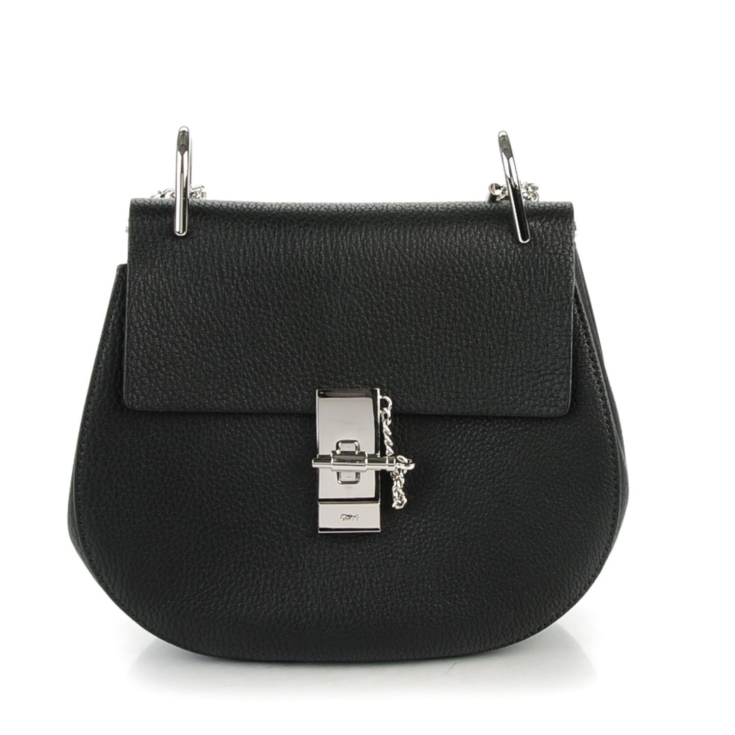 Grained Lambskin Drew Shoulder Bag Black