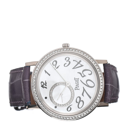 Piaget 18K White Gold Alligator Diamond Bezel Mother of Pearl 34mm Altiplano Manual Winding Watch 2 of 4