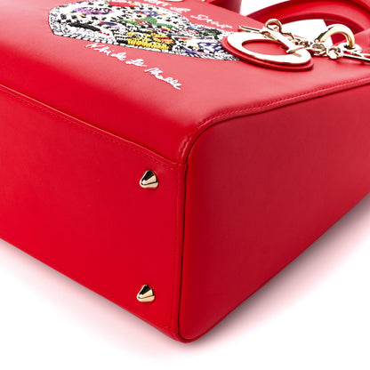 Christian Dior Calfskin Niki De Saint Phalle Medium Supple Lady Dior Red 11 of 11