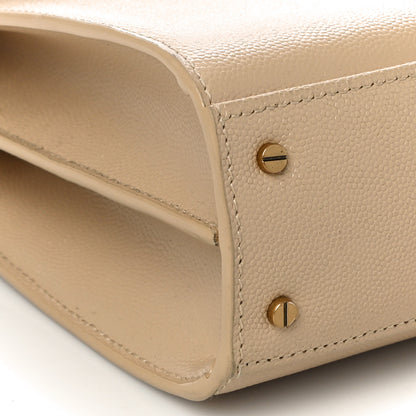 Saint Laurent Grain de Poudre Mini Classic Monogram Cassandra Top Handle Beige 8 of 9