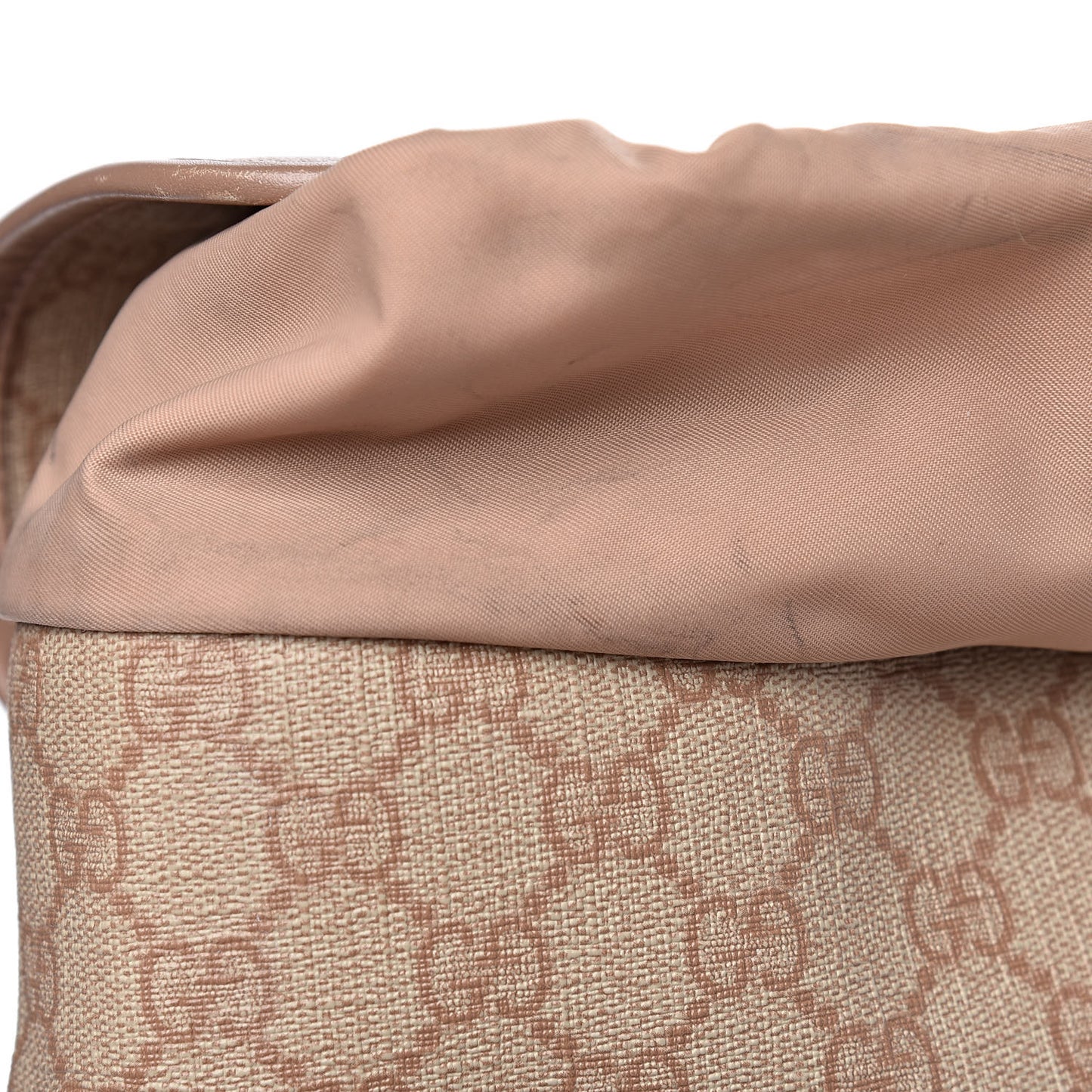 GG Supreme Monogram Medium Single Buckle Rucksack Backpack Beige