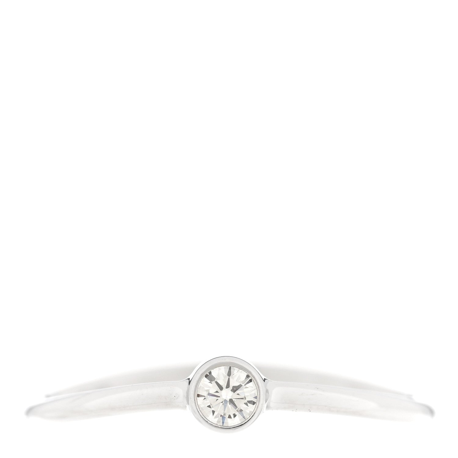 Tiffany Platinum Diamond Elsa Peretti Single-Row Wave Ring 49 4.75 1 of 4