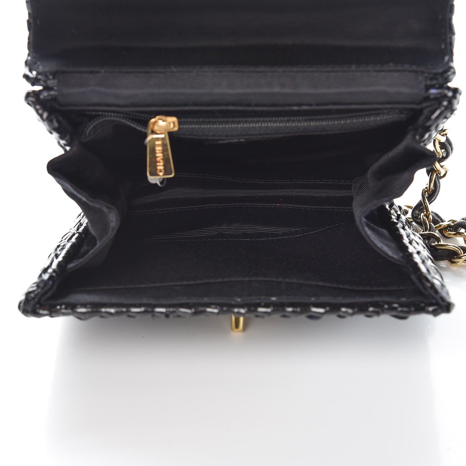Chanel Patent Woven Mini Flap Black 5 of 11