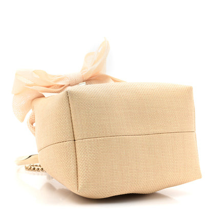 Jimmy Choo Raffia Mesh Bon Bon Bow Bucket Bag Natural 4 of 8