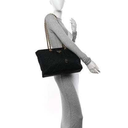 Prada Re-Nylon Impuntu Quilted Re-Edition 1995 Chaine Medium Tote Bag Black 2 of 10