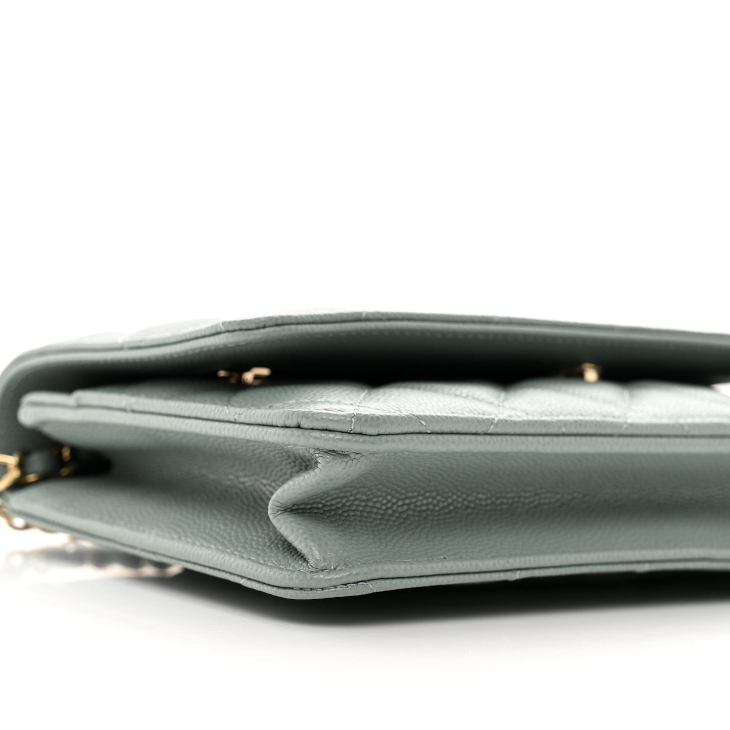 Caviar Quilted Wallet On Chain WOC Grey