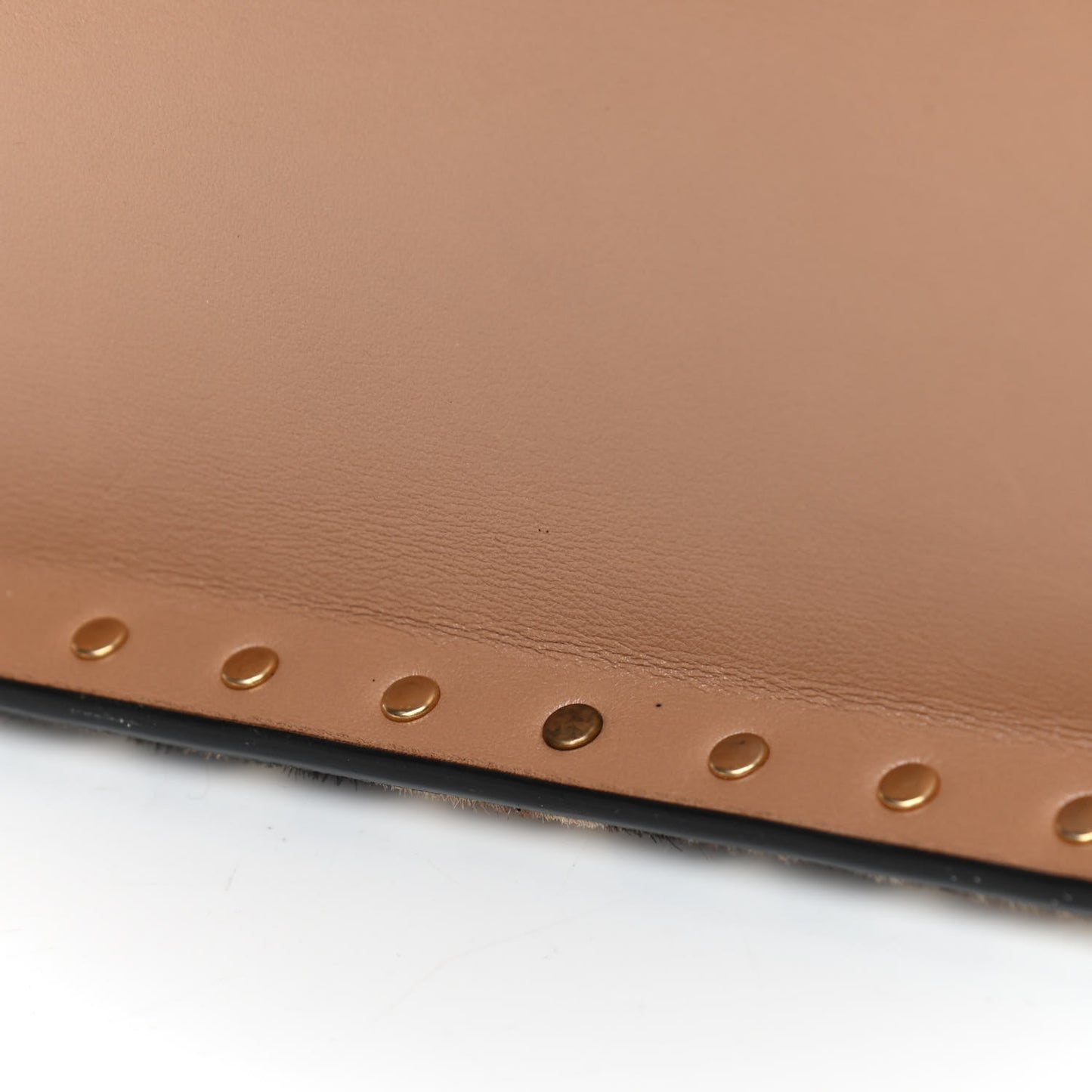 Pony Hair Rockstud Frame Bag Leopard