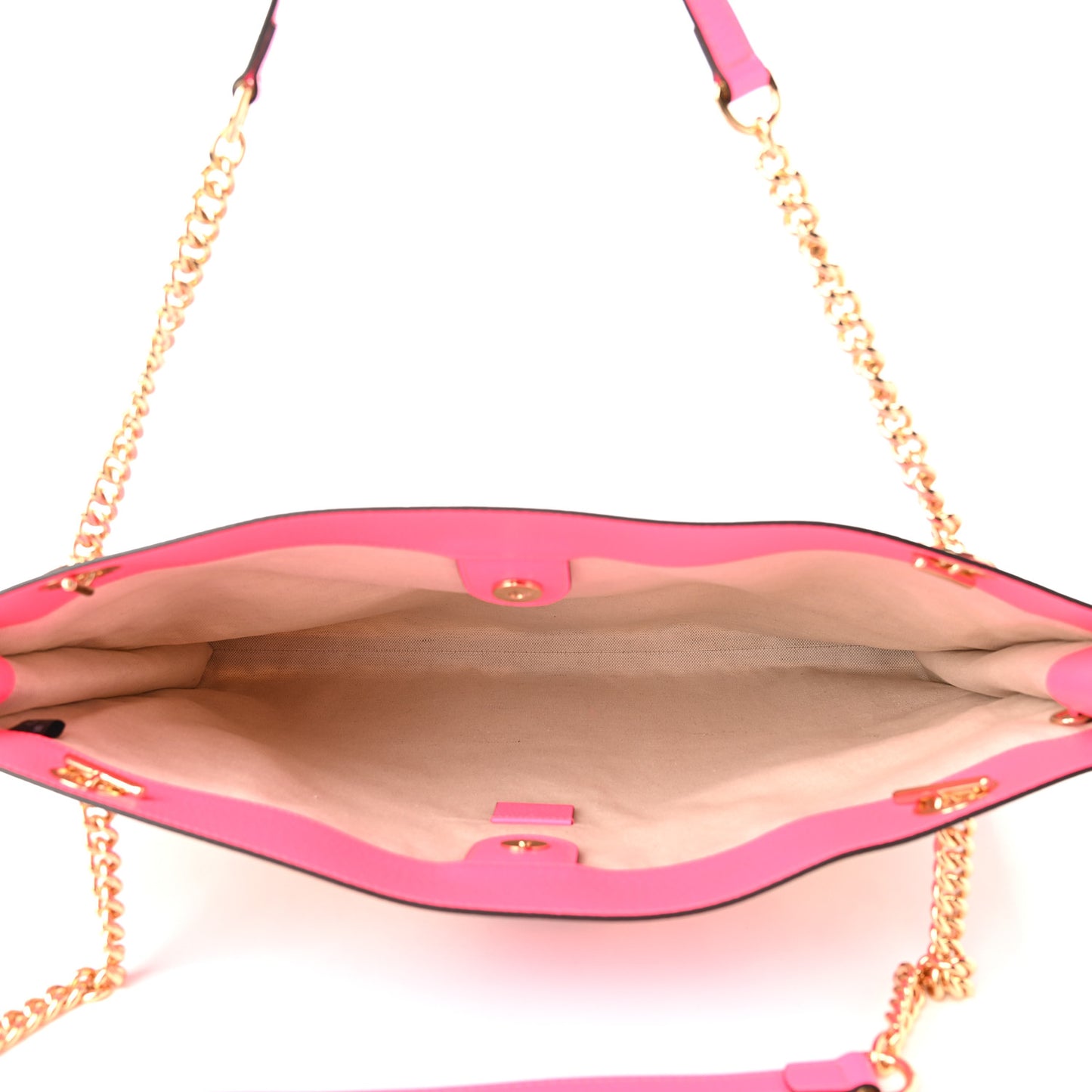 Canvas Flora Large Rajah Chain Tote White Multicolor Fuxia Fluo