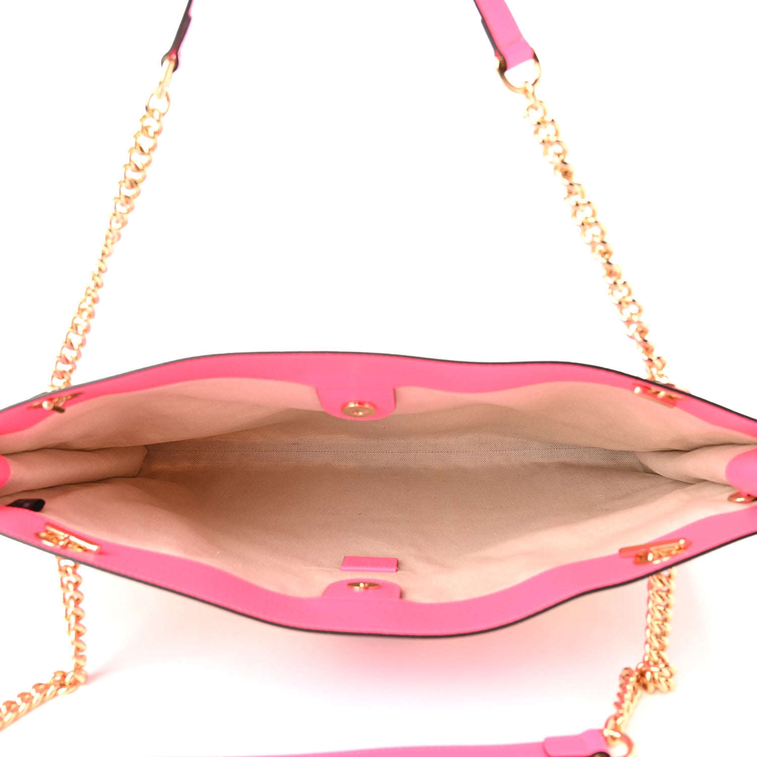 Gucci Canvas Flora Large Rajah Chain Tote White Multicolor Fuxia Fluo 6 of 11