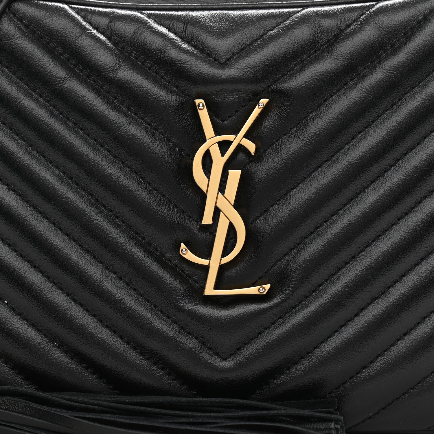 Saint Laurent Calfskin Matelasse Monogram Lou Camera Bag Black 8 of 14