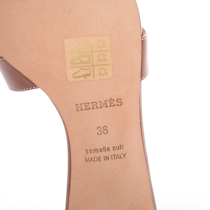 Hermes Calfskin Oasis Sandals 36 Gold 6 of 9
