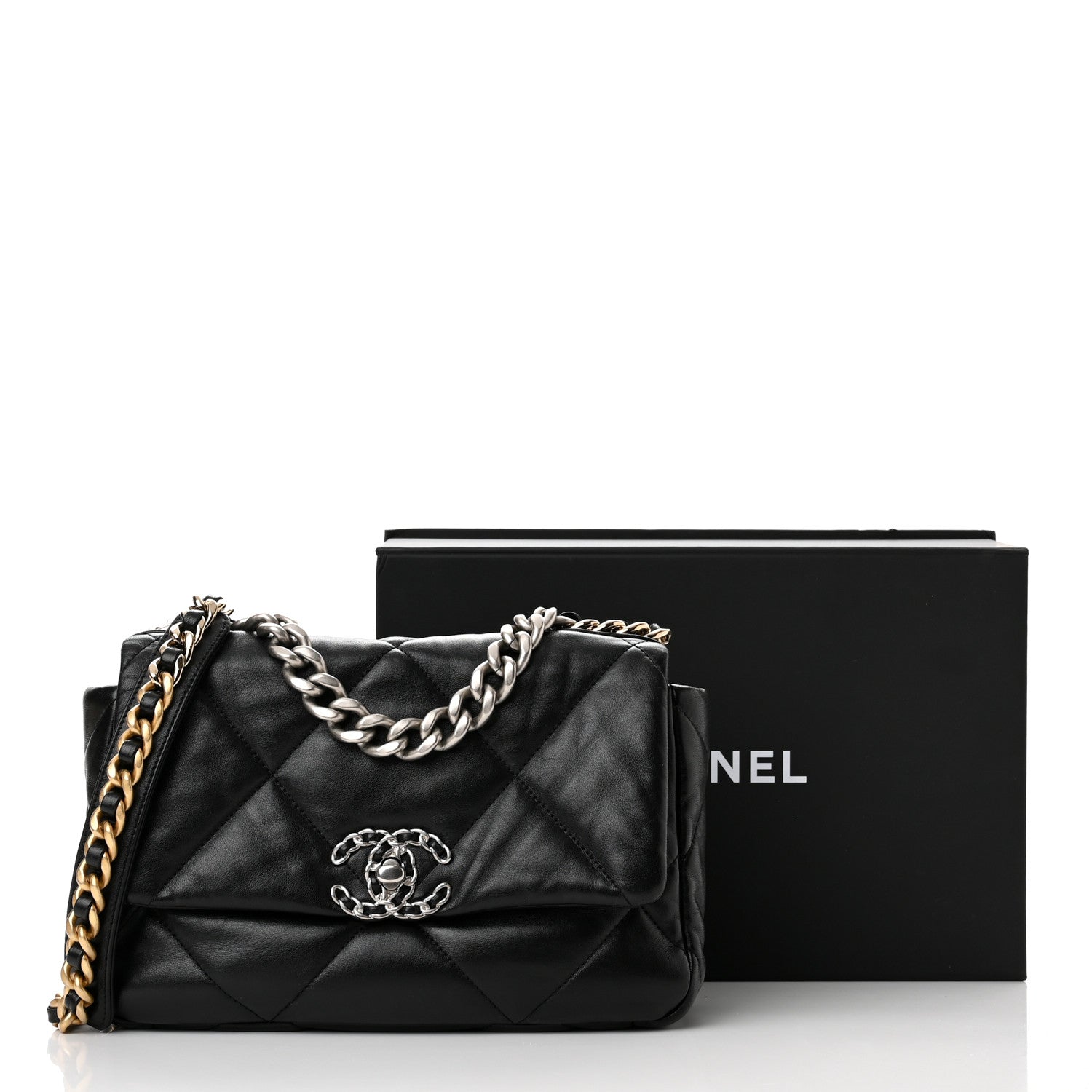 Chanel Lambskin Quilted Medium Chanel 19 Flap Black 11 of 11