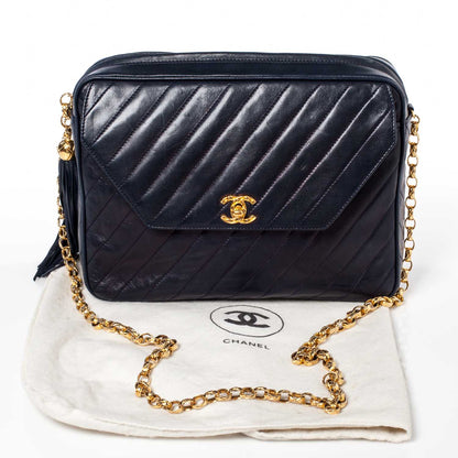 Chanel Lambskin Tassel Camera Case Navy 11 of 11