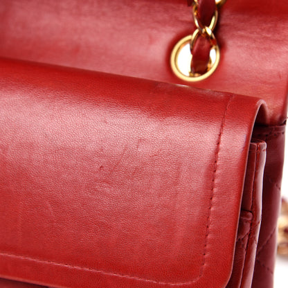 Chanel Lambskin Quilted Medium Double Flap Red 12 of 15