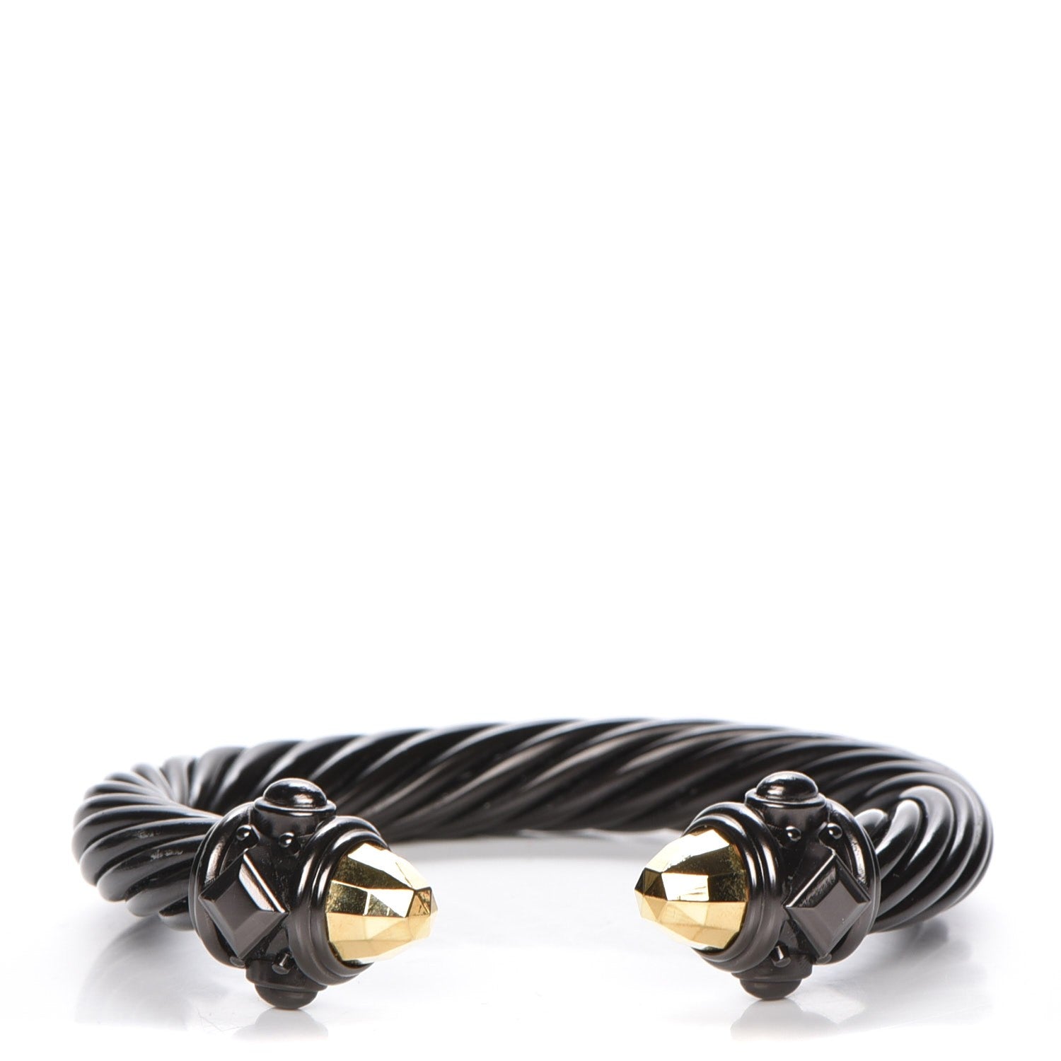 David Yurman Aluminum 10mm Renaissance Cable Bracelet Black Gold 1 of 7