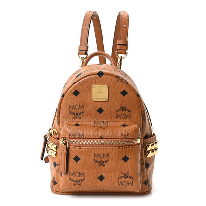 MCM Visetos Side Stud X-Mini Stark Backpack Cognac 1 of 8
