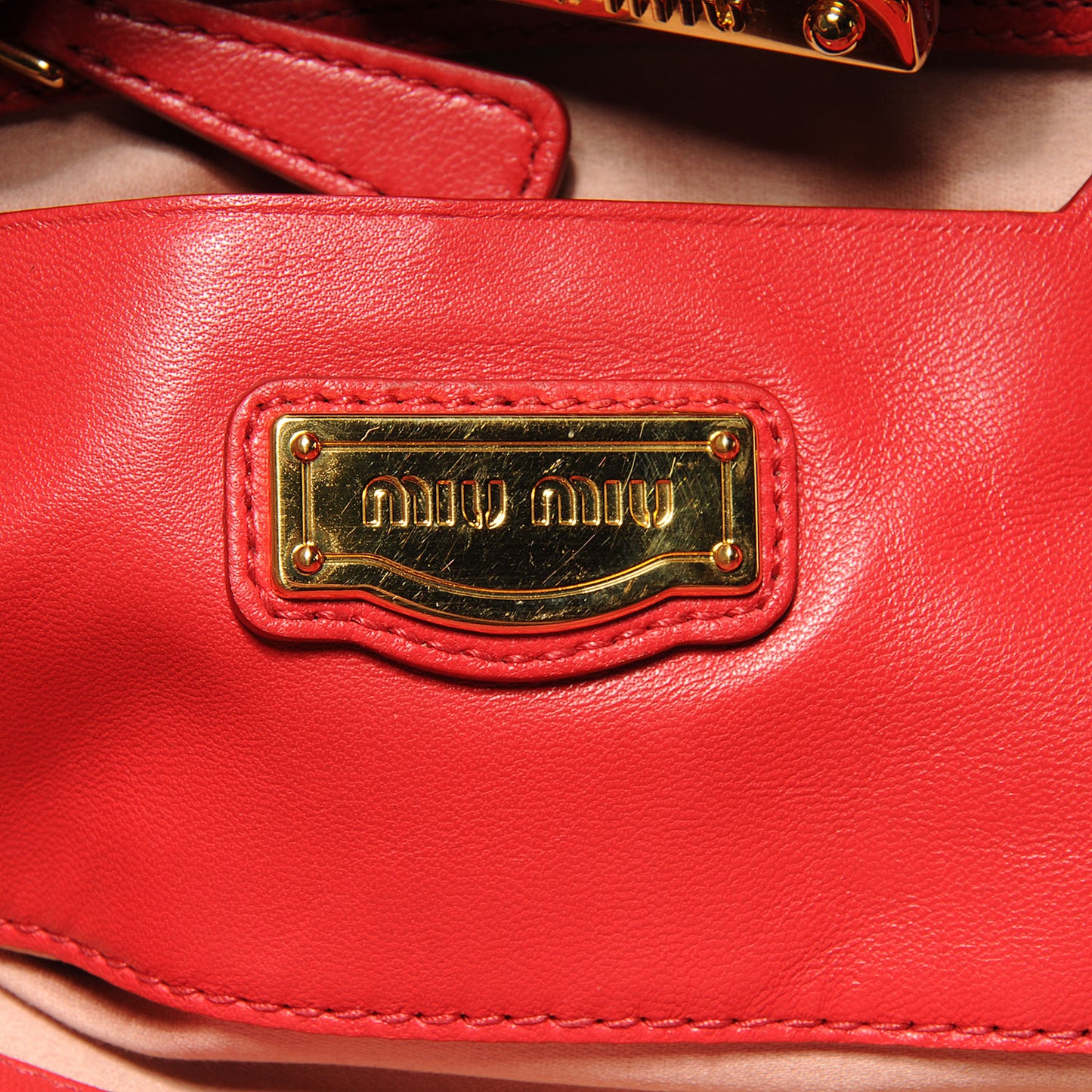 Leather Matelasse Bowler Red