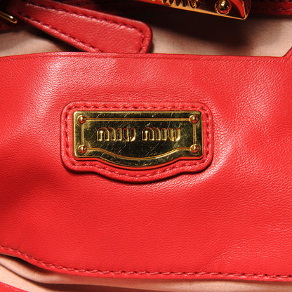 Miu Miu Leather Matelasse Bowler Red 5 of 9