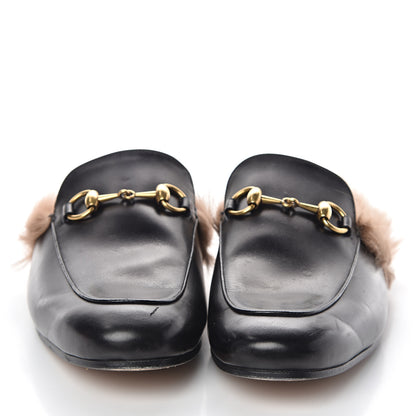 Gucci Calfskin Fur Mens Princetown Slippers 8 Black 2 of 7