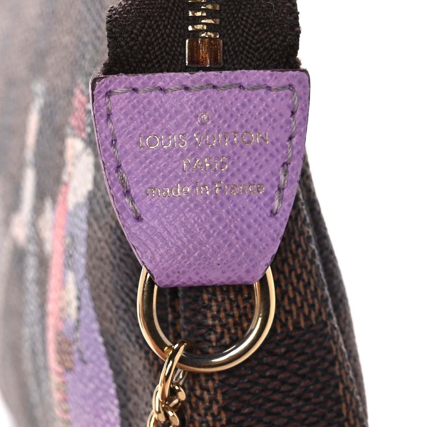 Louis Vuitton Damier Ebene Illustre Mini Pochette Accessories Violet 7 of 12