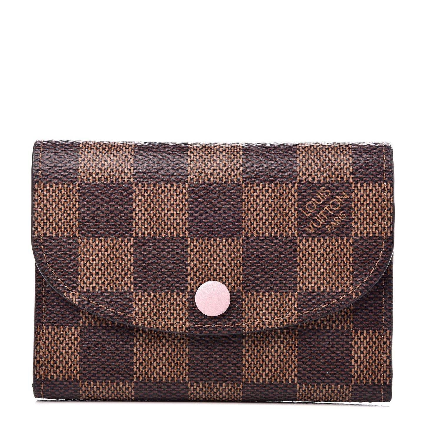 Damier Ebene Rosalie Coin Purse Rose Ballerine