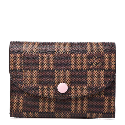 Louis Vuitton Damier Ebene Rosalie Coin Purse Rose Ballerine 1 of 8