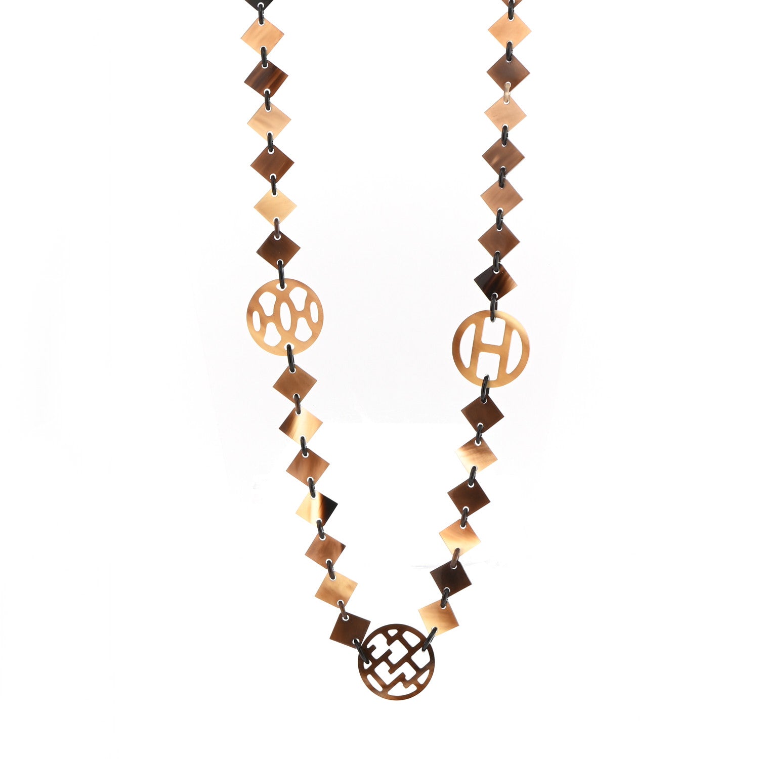 Hermes Buffalo Horn Lacquer Lena Necklace 1 of 6