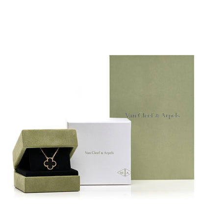 Van Cleef & Arpels 18K Yellow Gold Black Onyx Vintage Alhambra Pendant Necklace 5 of 5