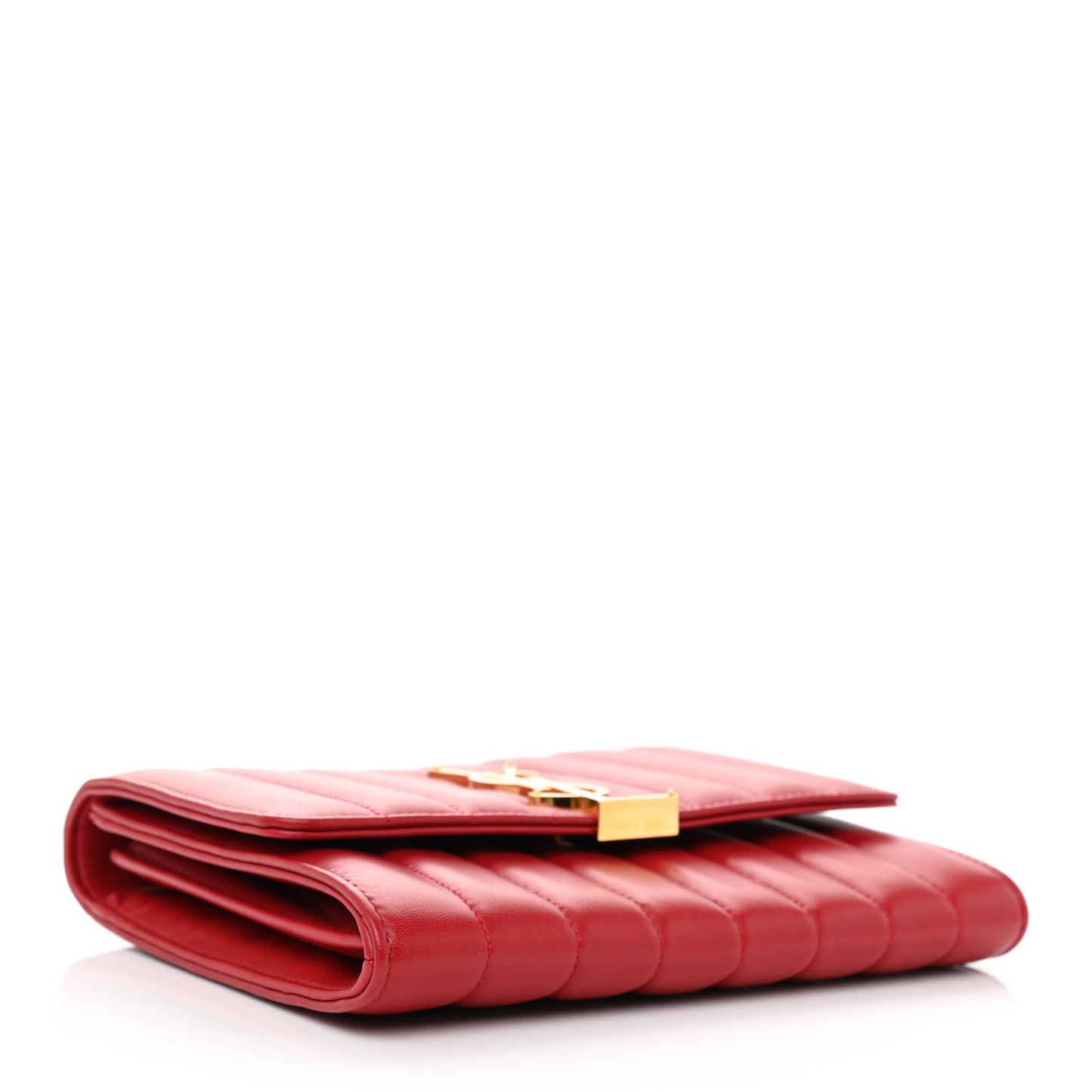 Lambskin Matelasse Monogram Vicky Chain Wallet Rouge Eros