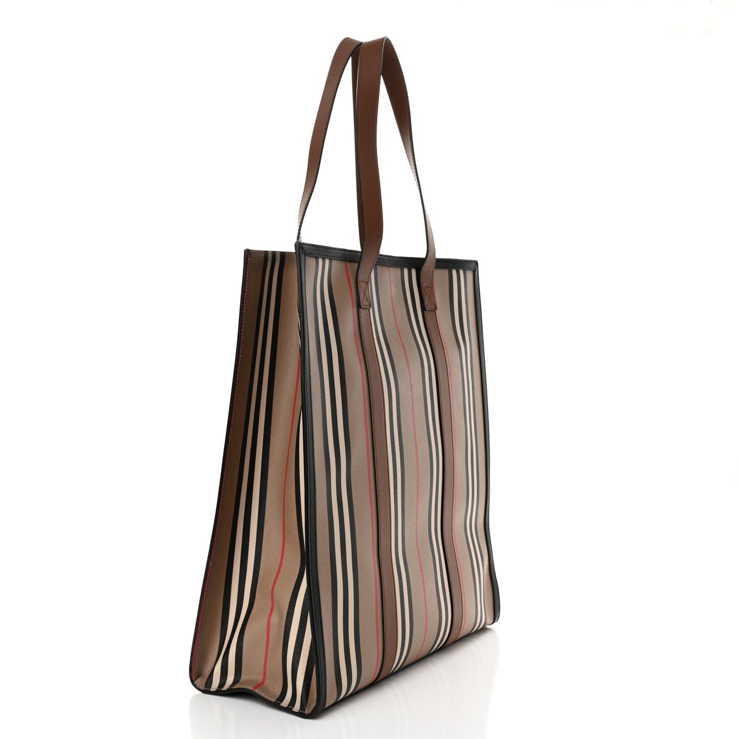 E-Canvas Stripe Book Tote Archive Beige