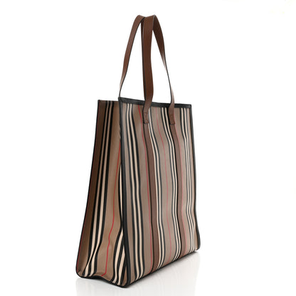 Burberry E-Canvas Stripe Book Tote Archive Beige 3 of 12