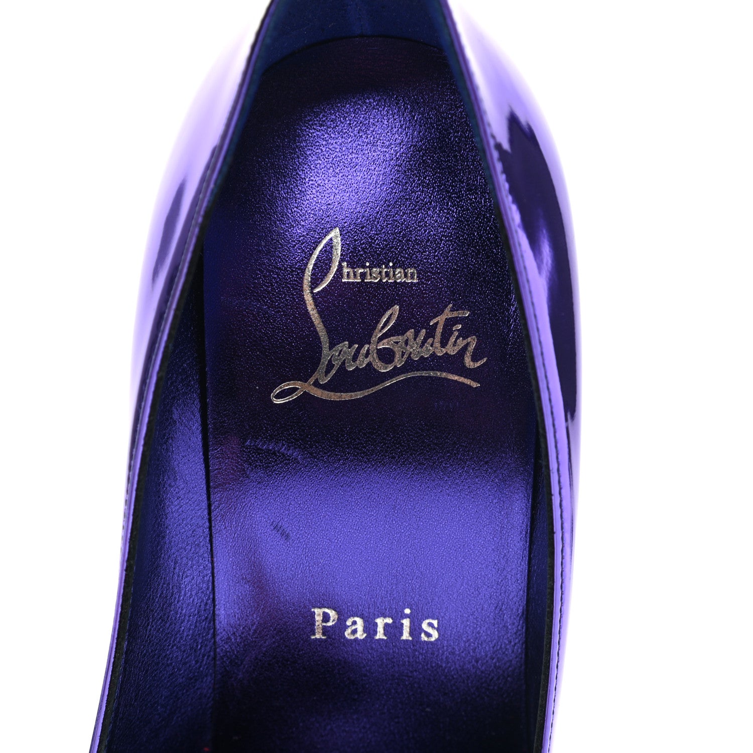 Christian Louboutin Metallic Patent Psychic Kate 100 Pumps 35 Elektra 7 of 8