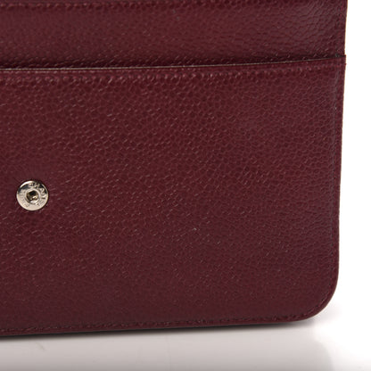 Chanel Caviar Timeless CC Wallet on Chain WOC Dark Red 13 of 16