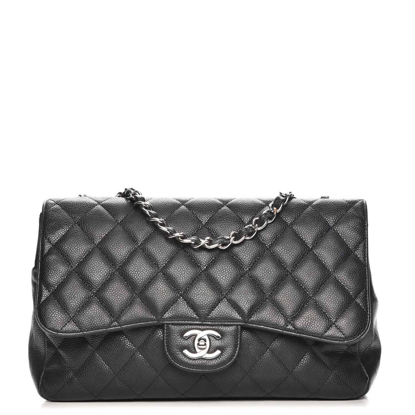 Caviar Quilted Jumbo Single Flap Black