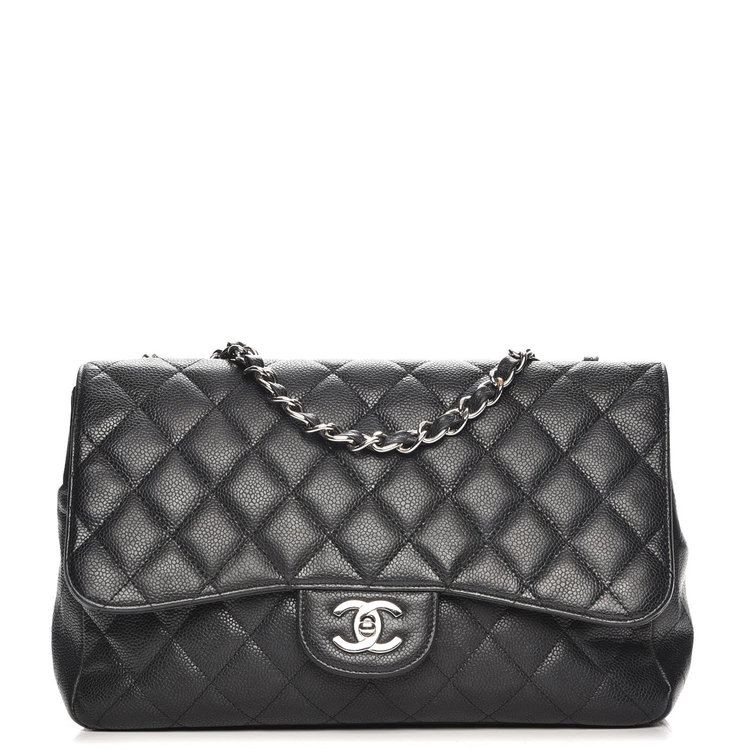 Chanel Caviar Quilted Jumbo Single Flap Black 1 of 19