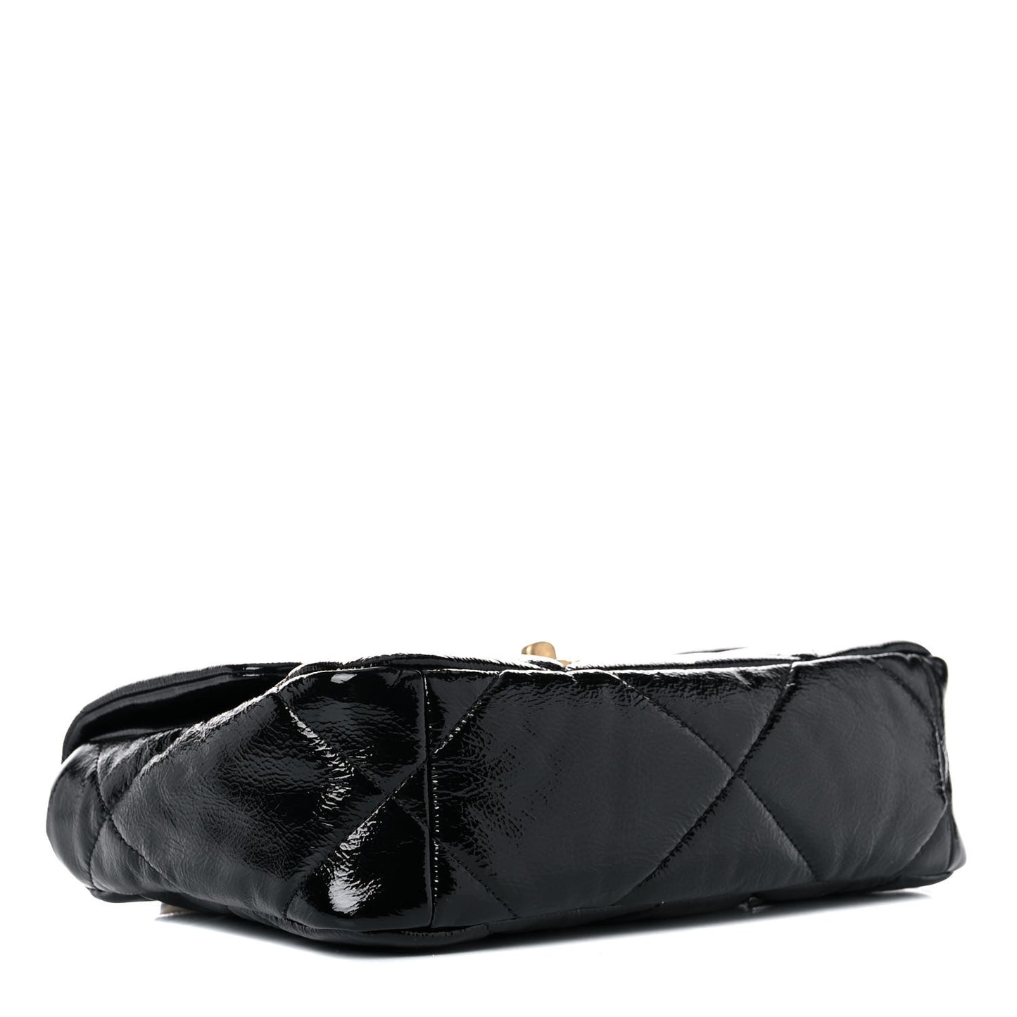 Shiny Crumpled Calfskin Quilted Medium Chanel 19 Flap Black