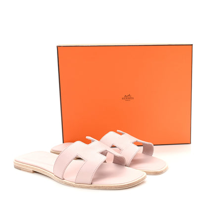 Hermes Epsom Oran Sandals 41 Rose Porcelaine 10 of 10