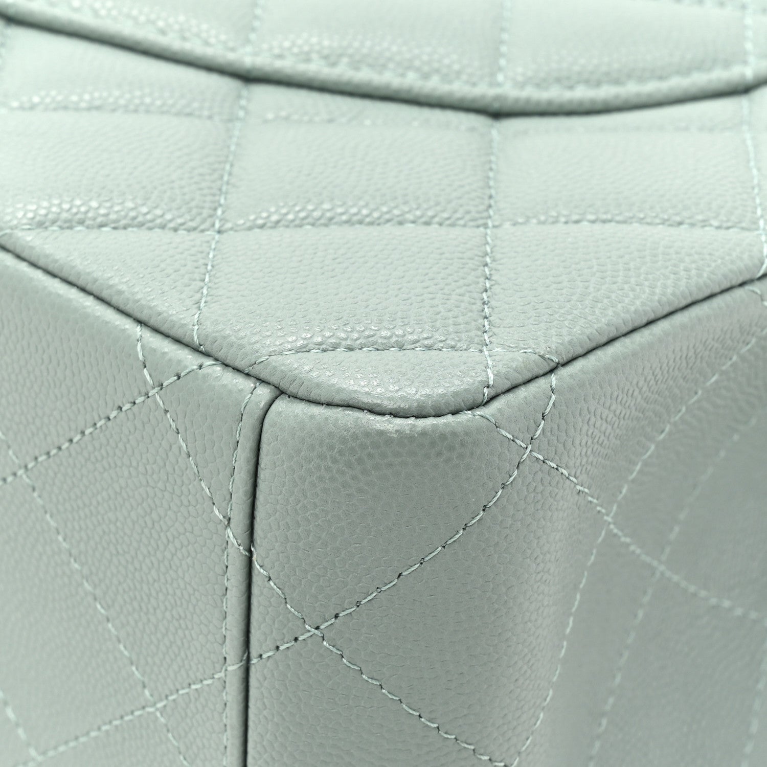 Chanel Caviar Quilted Maxi Double Flap Light Blue 13 of 15