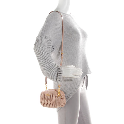 Miu Miu Leather Matelasse Lux Crossbody Cipria 3 of 10