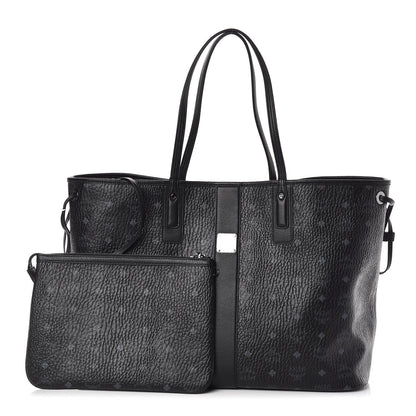 MCM Visetos Large Liz Reversible Shopper Tote Black 1 of 14