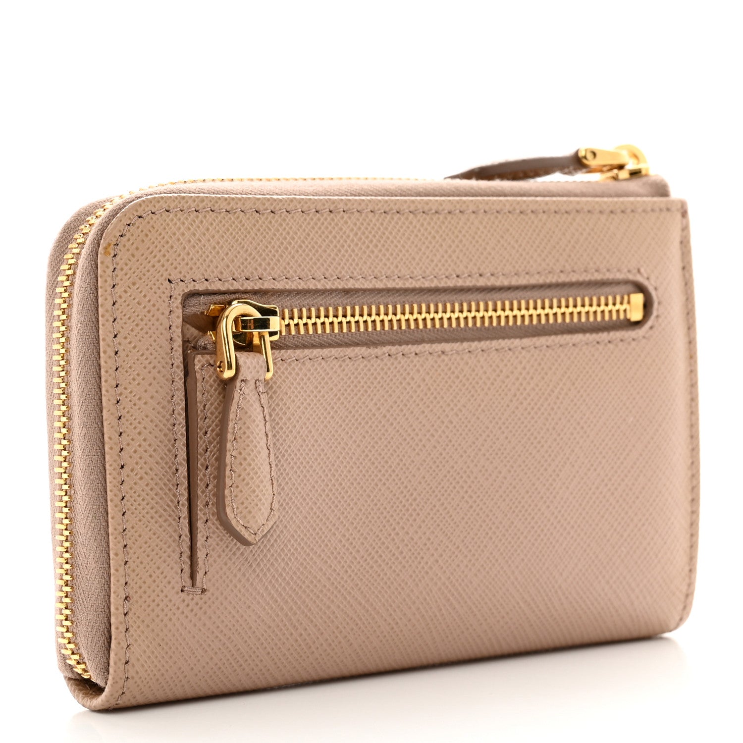 Prada Saffiano Triangle Zip Around Keychain Cammeo 3 of 7