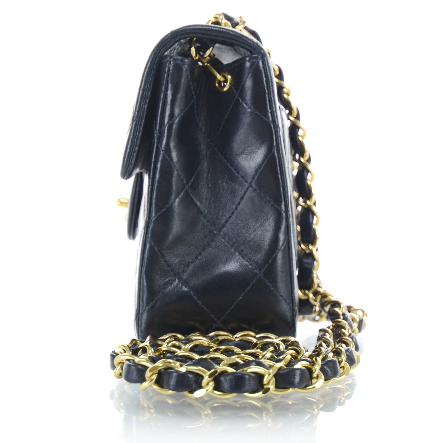 Lambskin Quilted Mini Flap Black