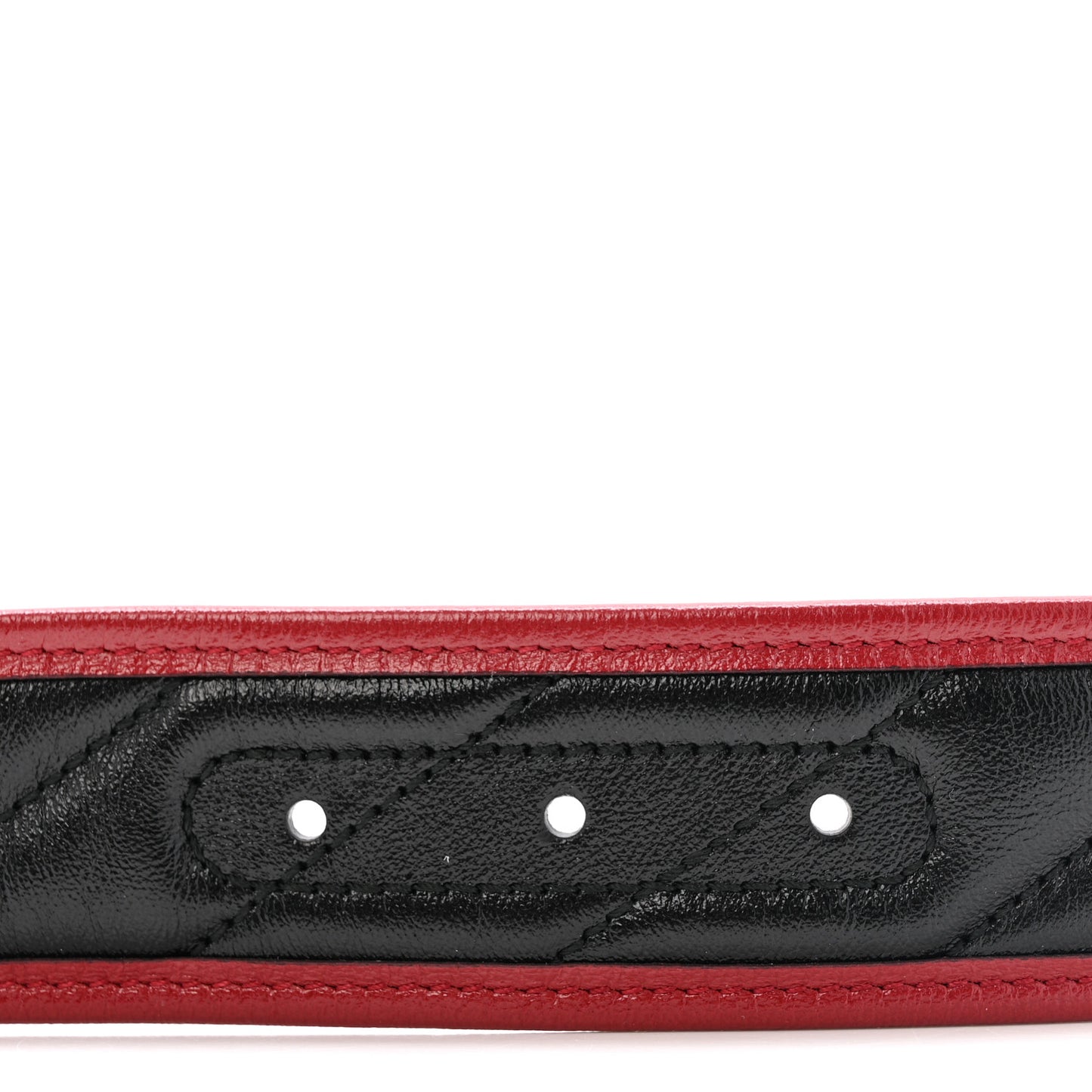 Azalea Calfskin Matelasse Diagonal Torchon Double G 40mm Belt 95 38 Black Romantic Cherry