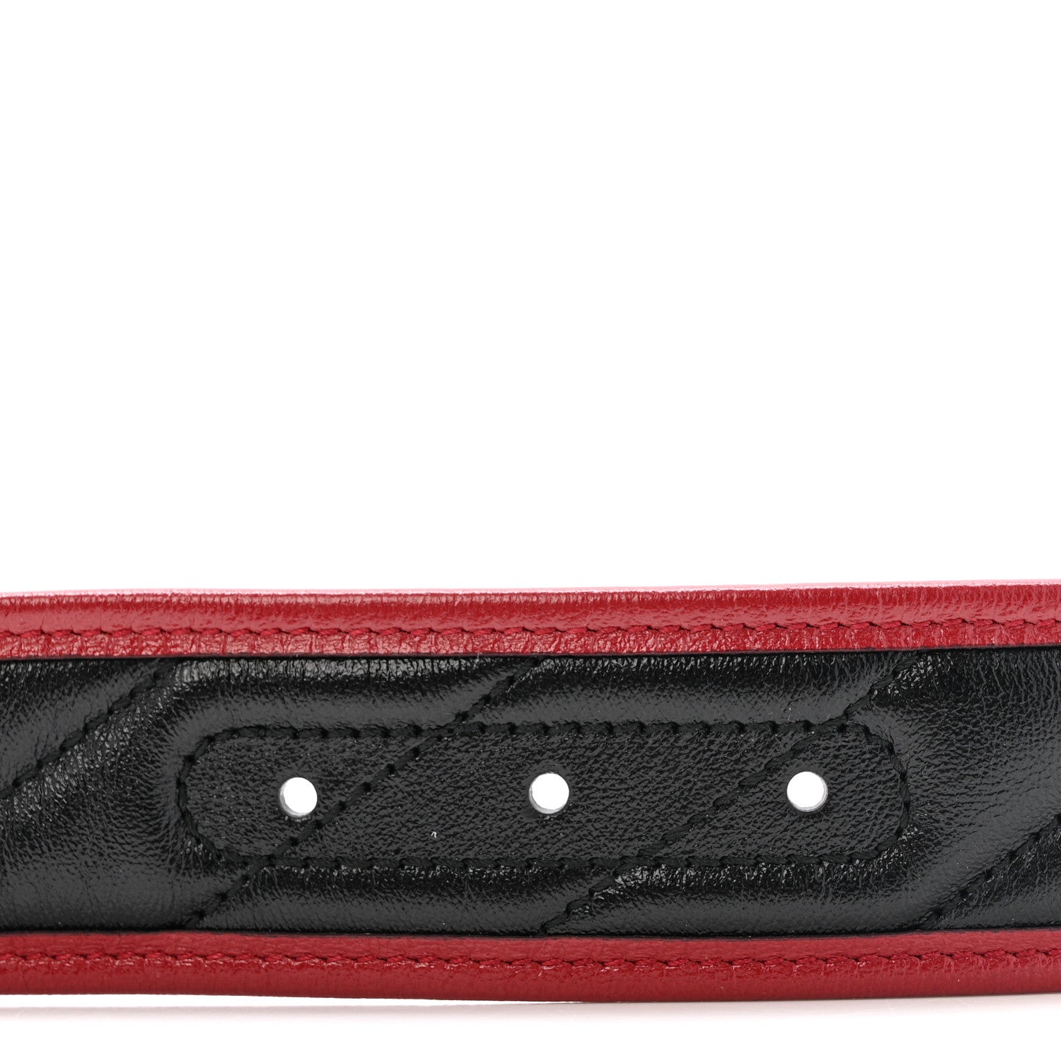 Gucci Azalea Calfskin Matelasse Diagonal Torchon Double G 40mm Belt 95 38 Black Romantic Cherry 3 of 6