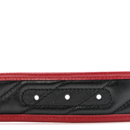 Gucci Azalea Calfskin Matelasse Diagonal Torchon Double G 40mm Belt 95 38 Black Romantic Cherry 3 of 6